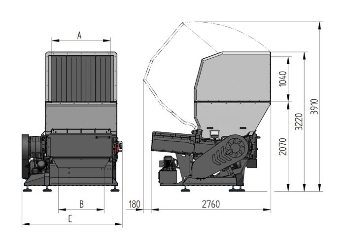 Raptor PowerPUSH Abmessungen / Zeichnung