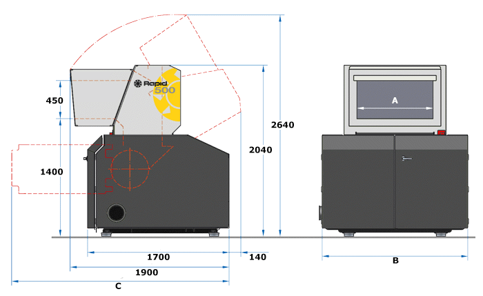 500 "Open-Hearted" Dimensional drawing/layout