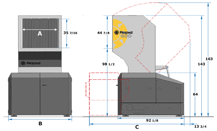 600 "A cuore aperto" Disegno quotato/Layout